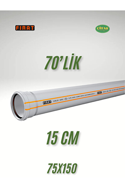 ÇİTAŞ FIRAT 75X150 DUBLEX PVC BORU 70'LİK 15 CM 70X150 OLUK İNİŞ BORUSU 3.2MM KALINLIK