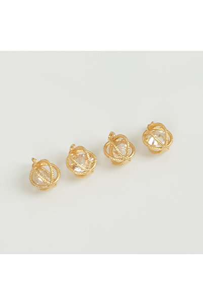 yfhobi 1 Adet - 7 mm İçi Kristal Taşlı Kafes Metal Uç, Takı İçin Charm Uç, Al...