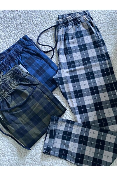 DÜVEN 3-Pack Colorful Unisex Pajama Bottoms / Ultra Quality Plaid Sweatpants