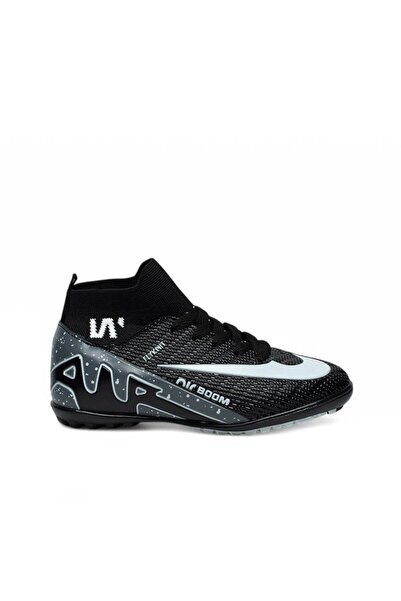 xeox حذاء أطفال للملعب باللونين الأسود والأبيض ونعل غير قابل للانزلاق