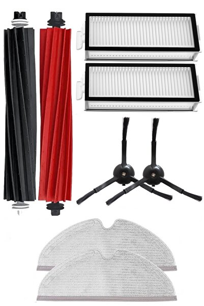 Rovexa Σετ μαύρων πλαϊνών βουρτσών 7 τεμαχίων συμβατό με Roborock Q8 Max & Q8 Max Plus