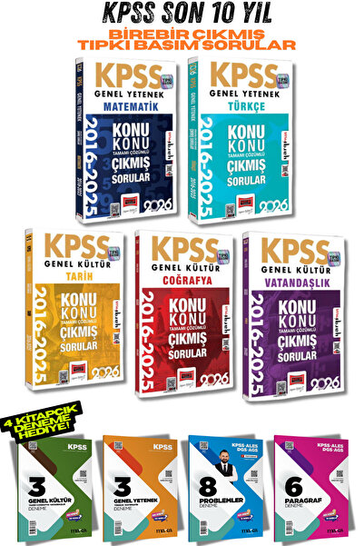 Yargı Yayınları 2026 KPSS Türkçe Matematik Tarih Coğ. Vat. 2016-2026 Konu Kon...