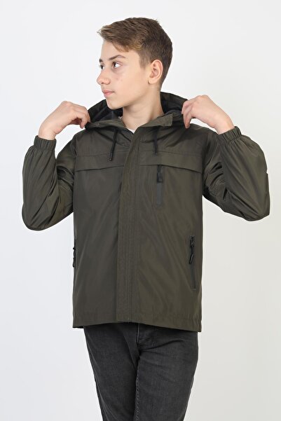 ASYAKİDS CLUB Boy's Hooded Pocket Lined Seasonal Raincoat