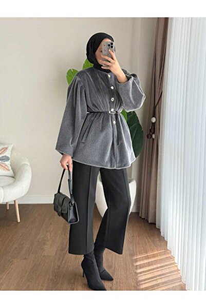 by nursel çiçek Women's Trend Thai Feather Belted Jacket