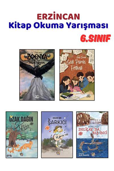 Yağmur Çocuk ERZİNCAN Kitap Okuma Yarışması 6.Sınıf Kitapları, 5 Kitap Set, 6...