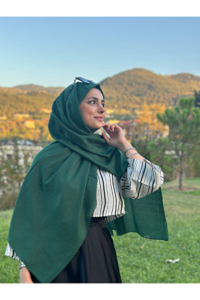 Lantliv Hijab Viscose Silk Blended Aerobin Fabric Solid Color Shawl, Self Wrinkle Pattern Shawl