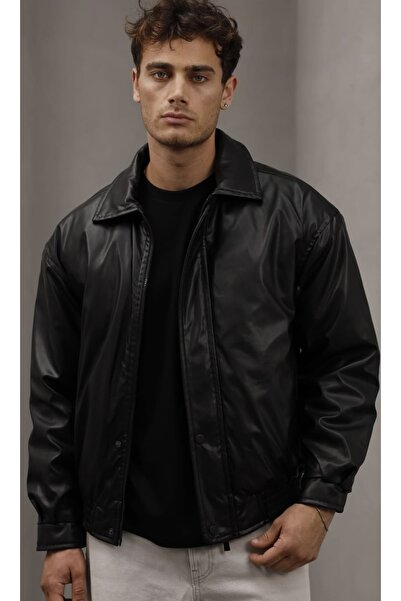 gentofSKY Базова шкіряна куртка оверсайз - сучасний та стильний вигляд