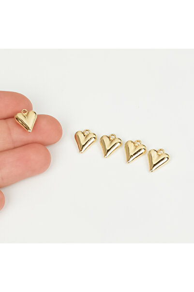 yfhobi 1 Adet - 12 mm Kalp Desen Metal Uç, Takı İçin Charm Uç, Altın Kaplama ...