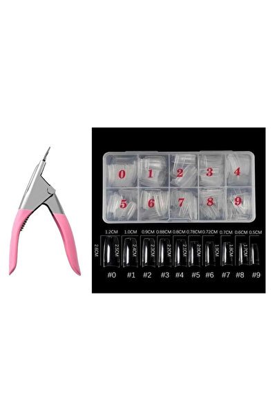 Anıl Gel Polish 500’lü Tips Yarım Ay Şeffaf ; Protez Tırnak Tips Kesme Makası...