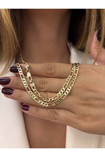 Butik XUping 14K Çelik Figaro Zincir 4mm