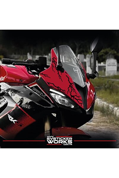 ARONA RKS SRK125R & 250RS Sticker Kaplama Şimşek Ön Kafa Sticker Dekor Etiket