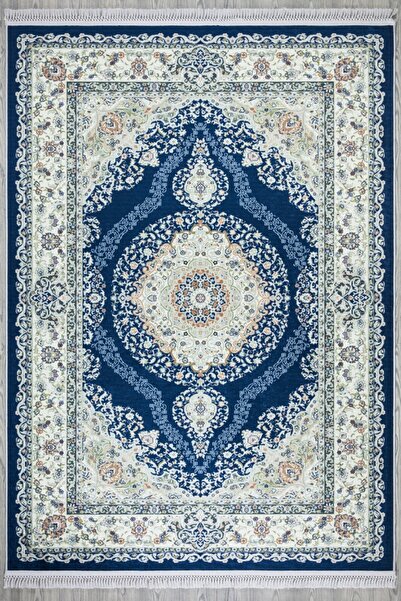 new colourse LACİVERT AVANGART DEKORATİF DOKUMA KAYMAZ TABANLI YUMUŞAK SALON ...
