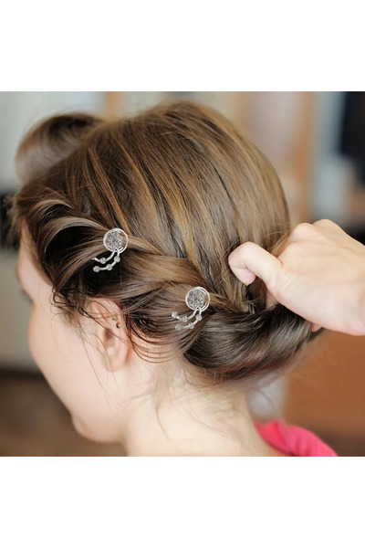 REBORN DESIGN مشبك حلزوني مكون من 6 قطع مع شكل زهرة الأقحوان وحجر الزركون