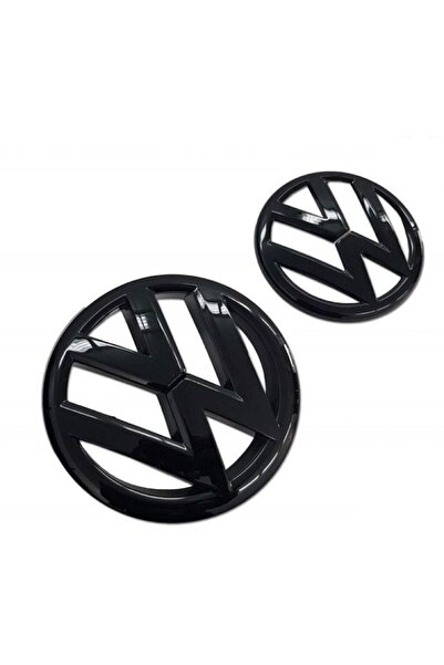 LinePartsBim Set 2 embleme față spate pentru Volkswagen VW Golf 5 Hatchback MK5, 129mm și 113mm, negru lucios