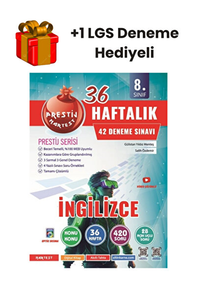 Nartest Yayınları Nartest 2027 LGS 8.Sınıf İngilizce 36 Haftalık Deneme +1 LG...