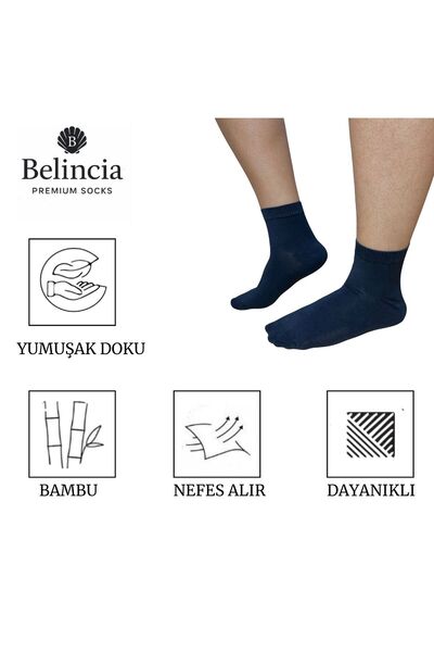 belincia Bambu Erkek Lacivert Çorap 6'LI Paket