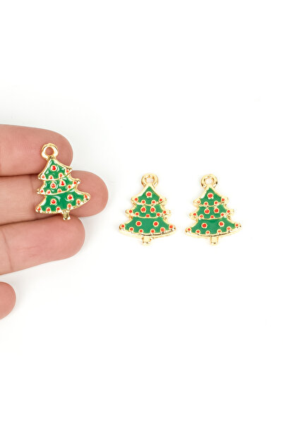 yfhobi 1 Adet - 24 mm Çam Ağacı Desenli Mineli Uç, Charm Uç, Altın Kaplama 1....