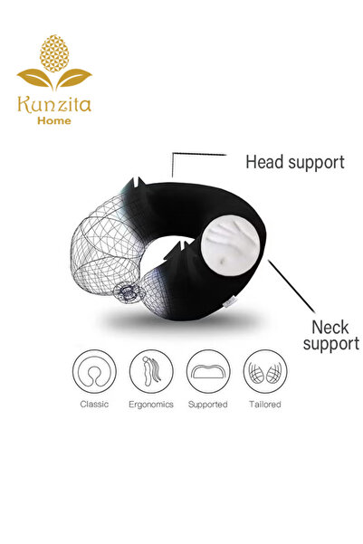 Kunzita Home Soft Velvet Neck Pillow - 30x25x10 cm
