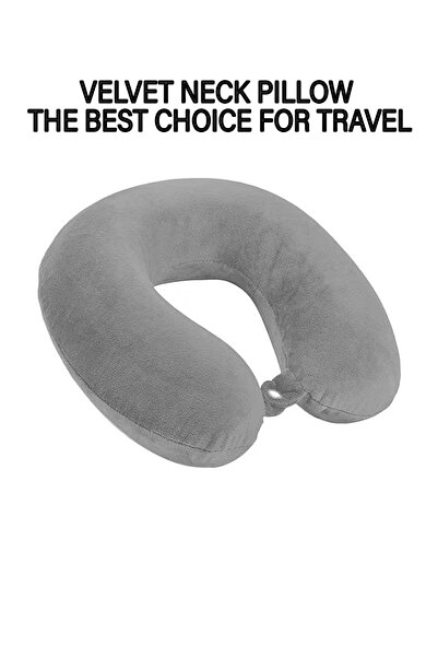 Kunzita Home Soft Velvet Neck Pillow - 30x25x10 cm