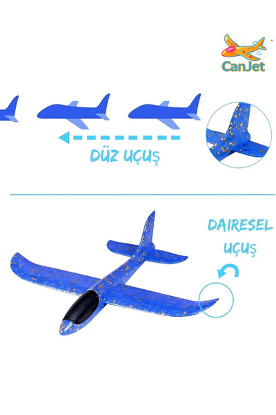 E-Deniz Ticaret Çocuk Oyuncak Köpük Uçak Elle Atılan Eğlenceli Kopuk Uçak
