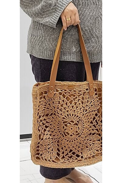 Butik El yapımı kağıt ipten hasır çanta
