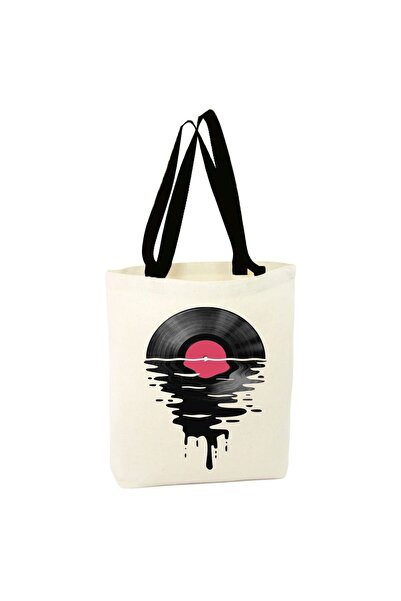 OEM Thick canvas laptop bag with zipper, Vinyl Vibes