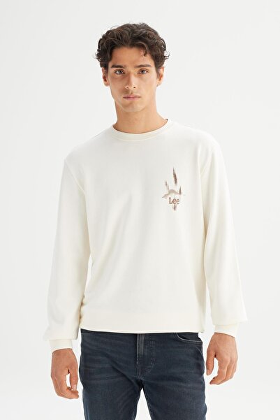 Lee Men's Printed Sweatshirt Ecru