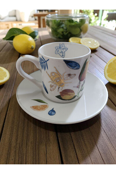 NH Naz Home Design Limonlu Tekli Porselen Fincan Özel Tasarım Hediyelik Limon...