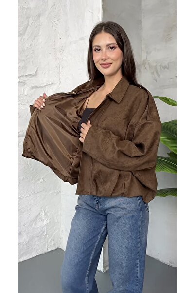 PRİFALDİ Jachetă bomber premium supradimensionată din piele întoarsă