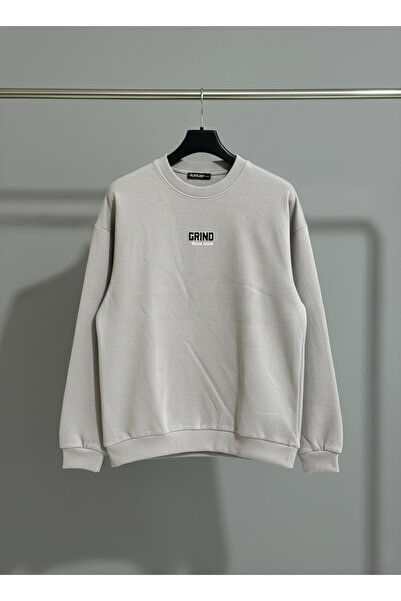 batu tekstil سلسلة التحفيز! سترة رياضية مريحة ذات لون واحد مكتوب عليها GRIND