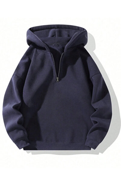 COHERENT Hanorac unisex pentru bărbați/femei, cu jumătate de fermoar și glugă...