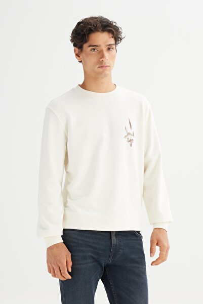 Lee Men's Printed Sweatshirt Ecru