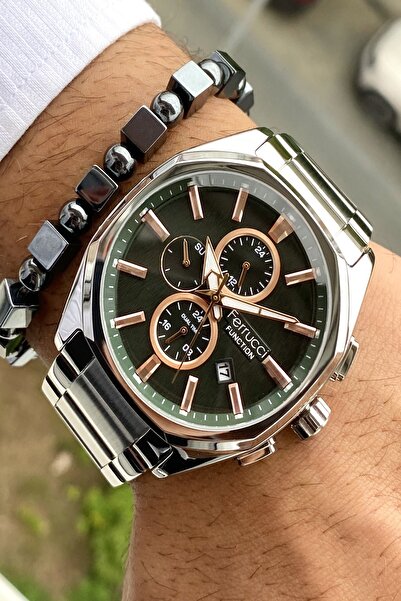 Ferrucci Function Green Steel Yeşil Kadran Çelik Kordon Erkek Kol Saati