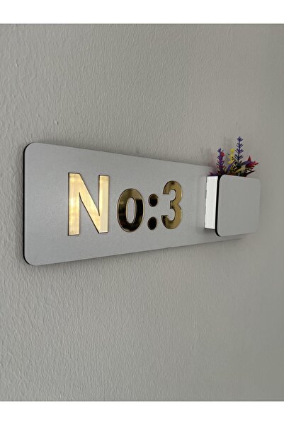 Amorfoz Çiçeklikli Kapı Numarası Ev Hediyesi Otel Site Ev Kapı Numarası