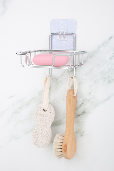 evina Decorative Soap Holder with Adhesive Hooks – Practical Bathroom Organizer Solid Soap Holder