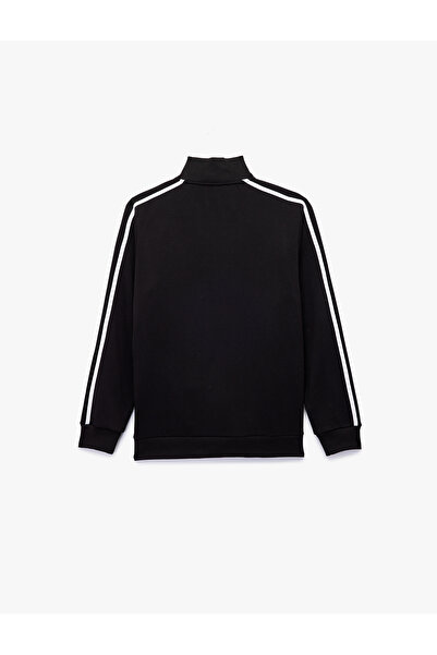 Koton Regular Fit Long Sleeve Ribbed Stand Collar Zippered Cardigan