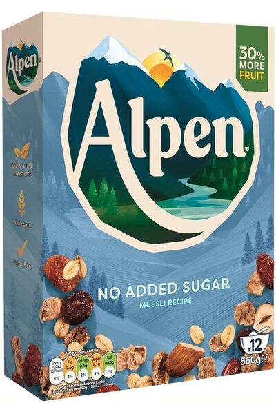 Alpen موسلي بدون إضافة سكر 560 جرام × 5