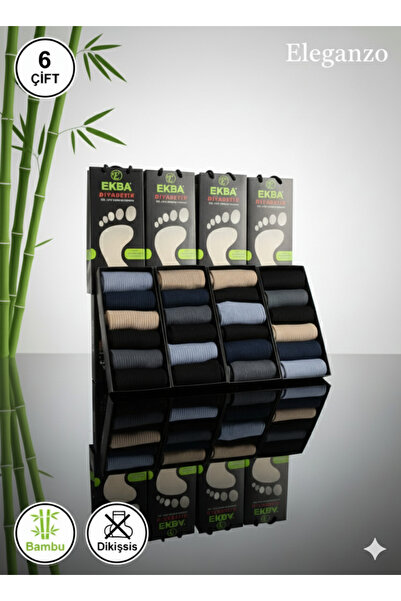 eleganzo Pachet de 6 șosete pentru bărbați, fără cusături, din bambus, pentru...