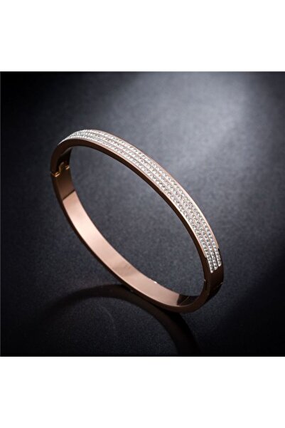 THK Crystal bracelet, 7mm, THK, Zirconia stones, stainless steel, 20 cm, 18K gold plated, Gold