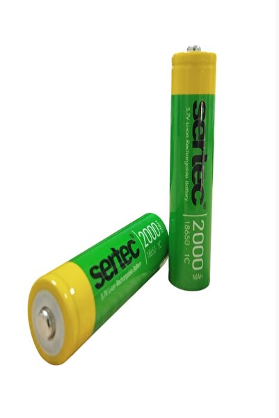 ULTRATEKNO El Feneri ve Radyolar İçin Şarjlı Pil Sertec 18650 3.7V 2000 Mah 1...