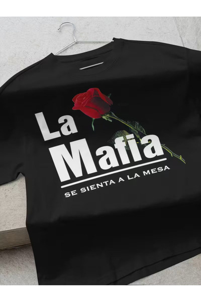 l'eivor Tricou din bumbac pentru bărbați cu imprimeu La Mafia