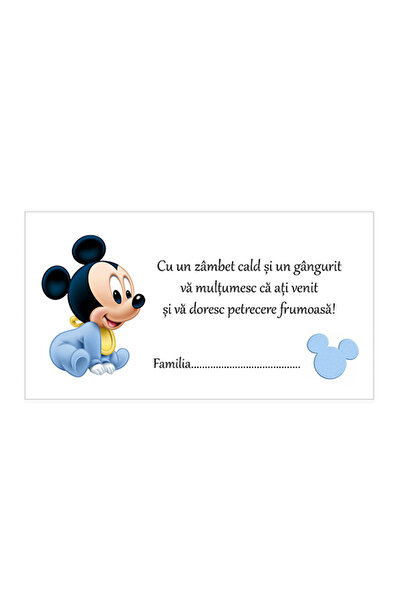 OEM Plic Bani Botez Mickey Mouse- set 30 buc