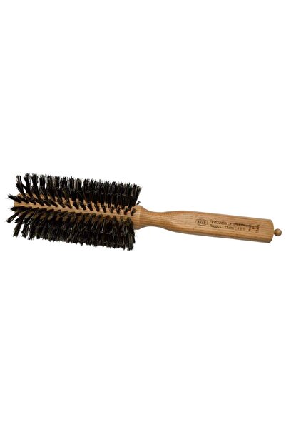 Loox Italian round hair styling brush with wooden handle