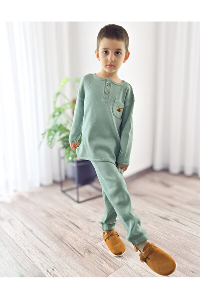 BALKABAĞI Palamut Pocketed Unisex Ribbed Suit (2-7 Years Old)