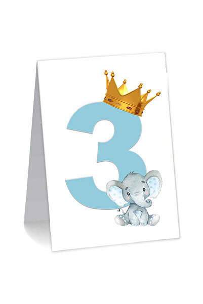 OEM Numar de masa Elefanr Bleu - Set 10 buc