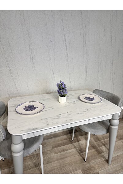 SÇ MASSAN 70 x 110 Mutfak Masası Marmo MDF Sabit Yemek Masası Salon Masası