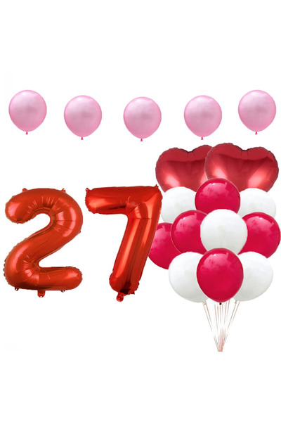 Whimlets Set de 17 baloane pentru aniversarea de 27 de ani, cu 15 baloane din...