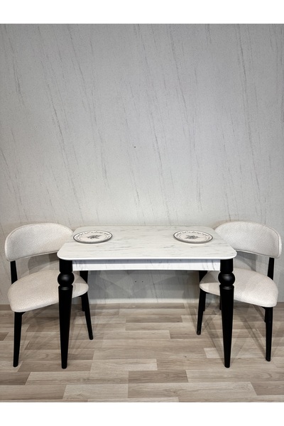 SÇ MASSAN 70 x 110 Mutfak Masası Marmo MDF Sabit Yemek Masası Salon Masası