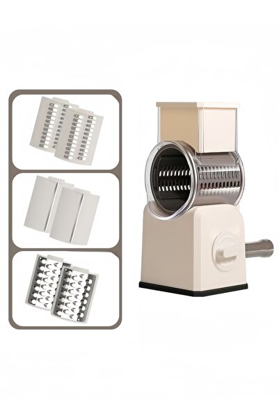 Tornado قطاعة خضراوات يدوية ومبشرة للمطبخ، قطاعة خضراوات أسطوانية منزلية - رمادية