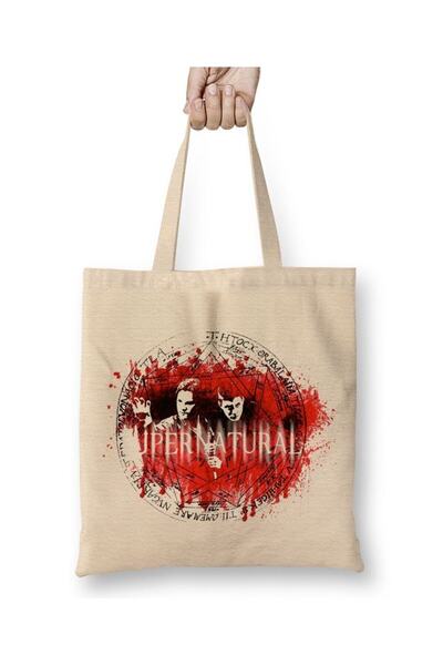 Toyaso Supernatural Winchester Bela Tkanina Torba Duga Sa ručkom Kupovina Tor...